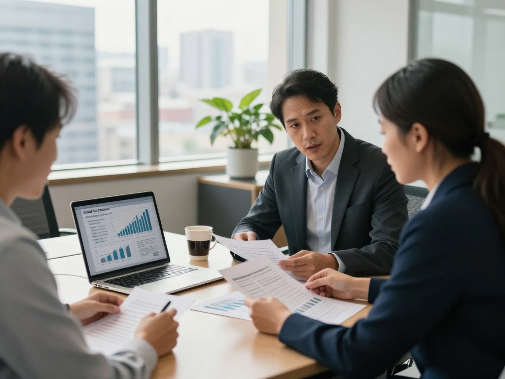 Client discussing credit relief Canada solutions with a financial advisor in a modern office setting.