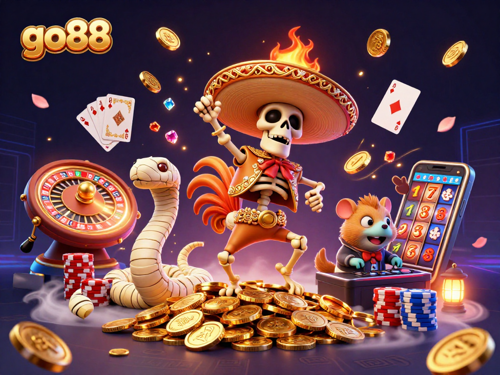 Experience thrilling wins with go88's vibrant casino scene showcasing dynamic gaming action and excitement.