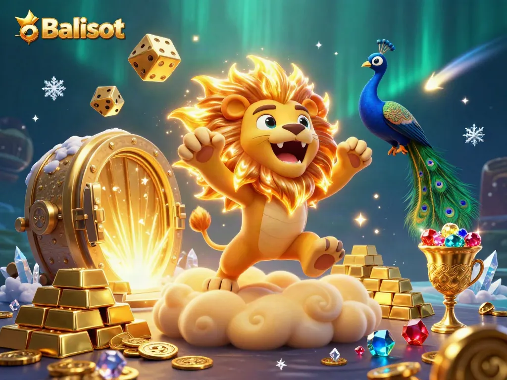 Experience the thrill of Balislot with a vibrant casino scene bursting with gold and action.