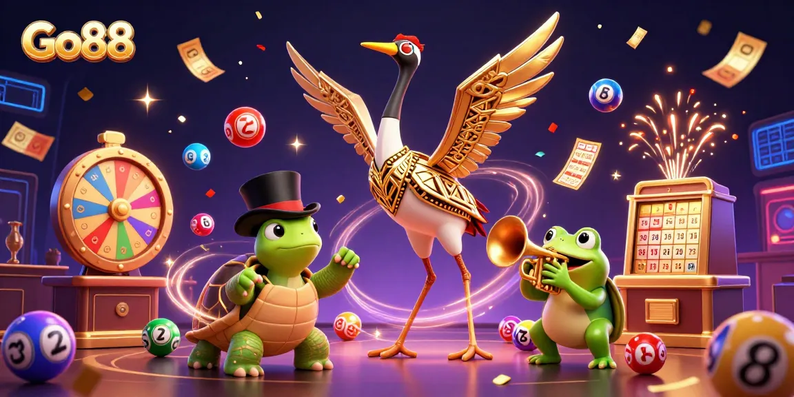 Win big at Go88 with exciting 3D illustrations of games and vibrant lottery elements.