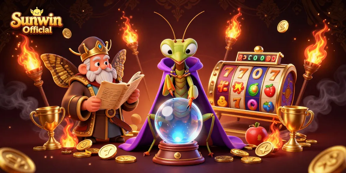 Experience the thrill of winning big with Sunwin Official in this vibrant slot game illustration.