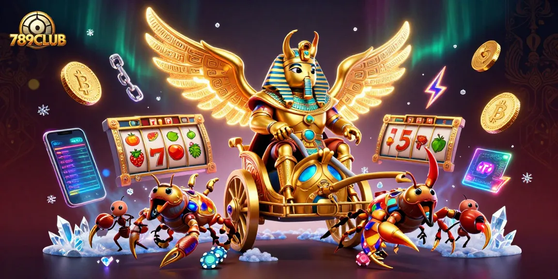 Engage with 789CLUB at a vibrant 3D casino with glowing elements and character interaction.